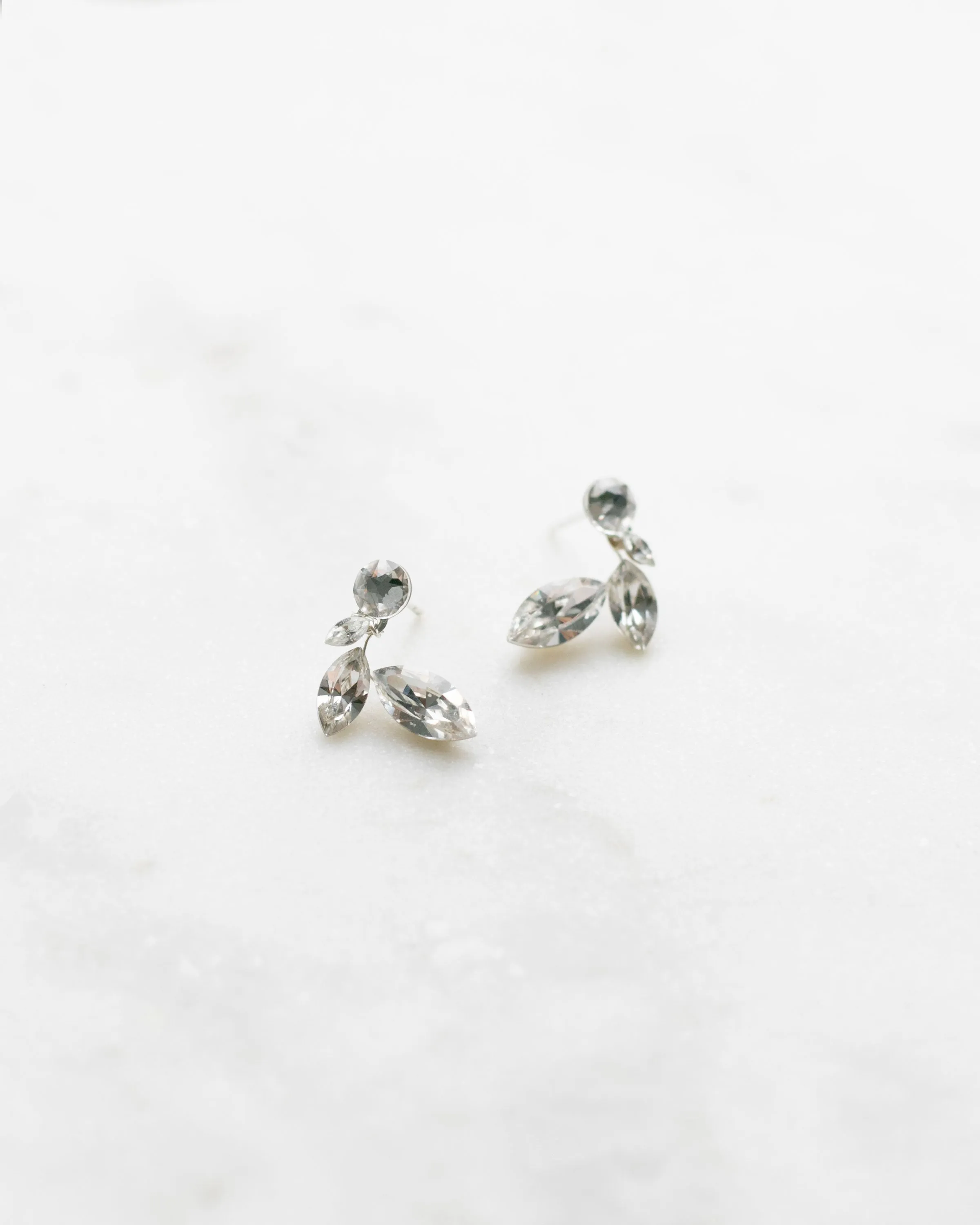 Crystal Leaf Earrings