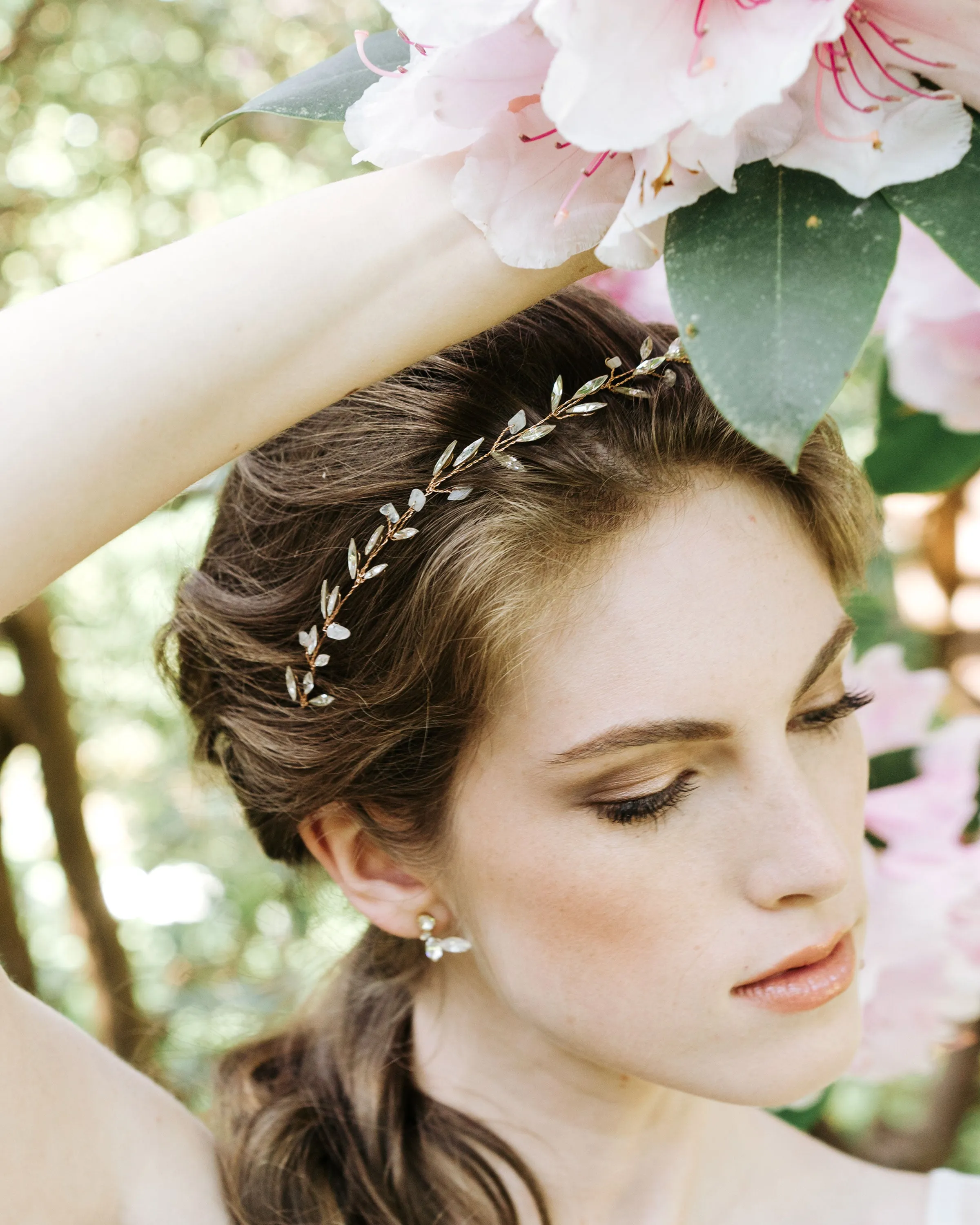 Crystal Leaf Earrings