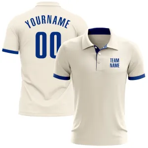Custom Cream Royal Performance Golf Polo Shirt