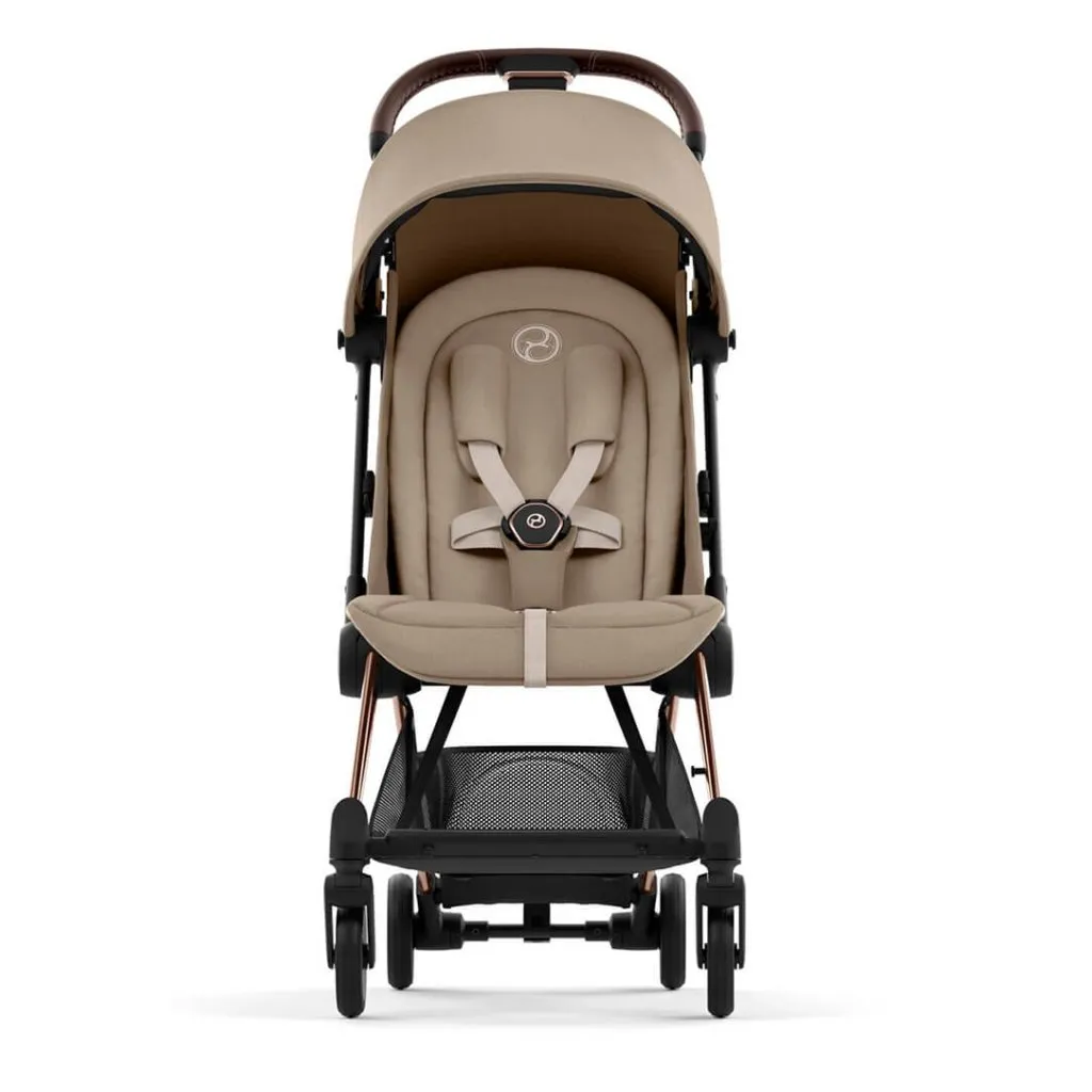 CYBEX COYA Ultra-compact Pushchair with Rosegold Frame - Cozy Beige