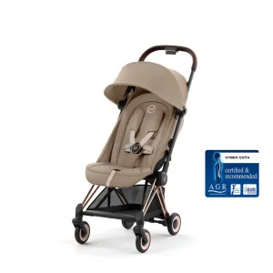 CYBEX COYA Ultra-compact Pushchair with Rosegold Frame - Cozy Beige