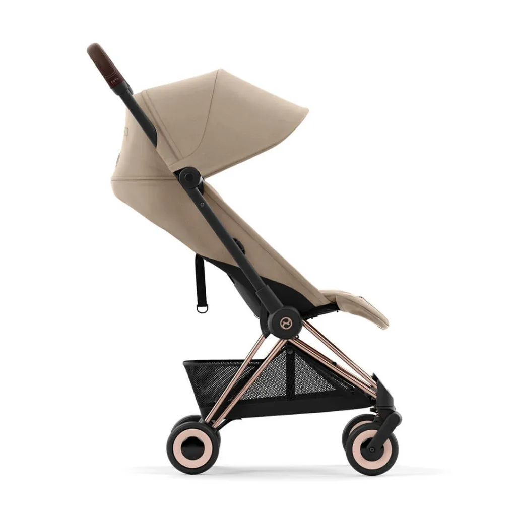 CYBEX COYA Ultra-compact Pushchair with Rosegold Frame - Cozy Beige