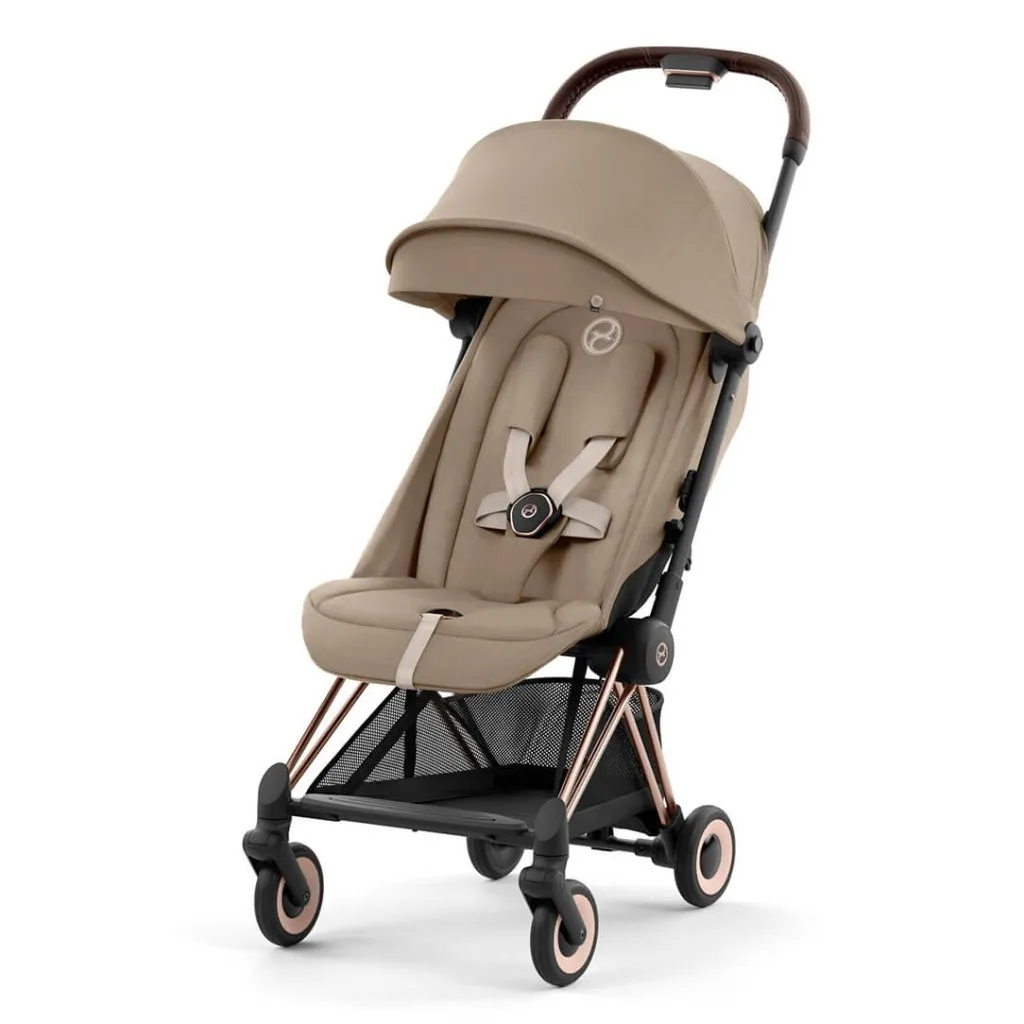 CYBEX COYA Ultra-compact Pushchair with Rosegold Frame - Cozy Beige