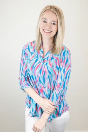 Dear Scarlett Lizzy Top - Teal/Multi