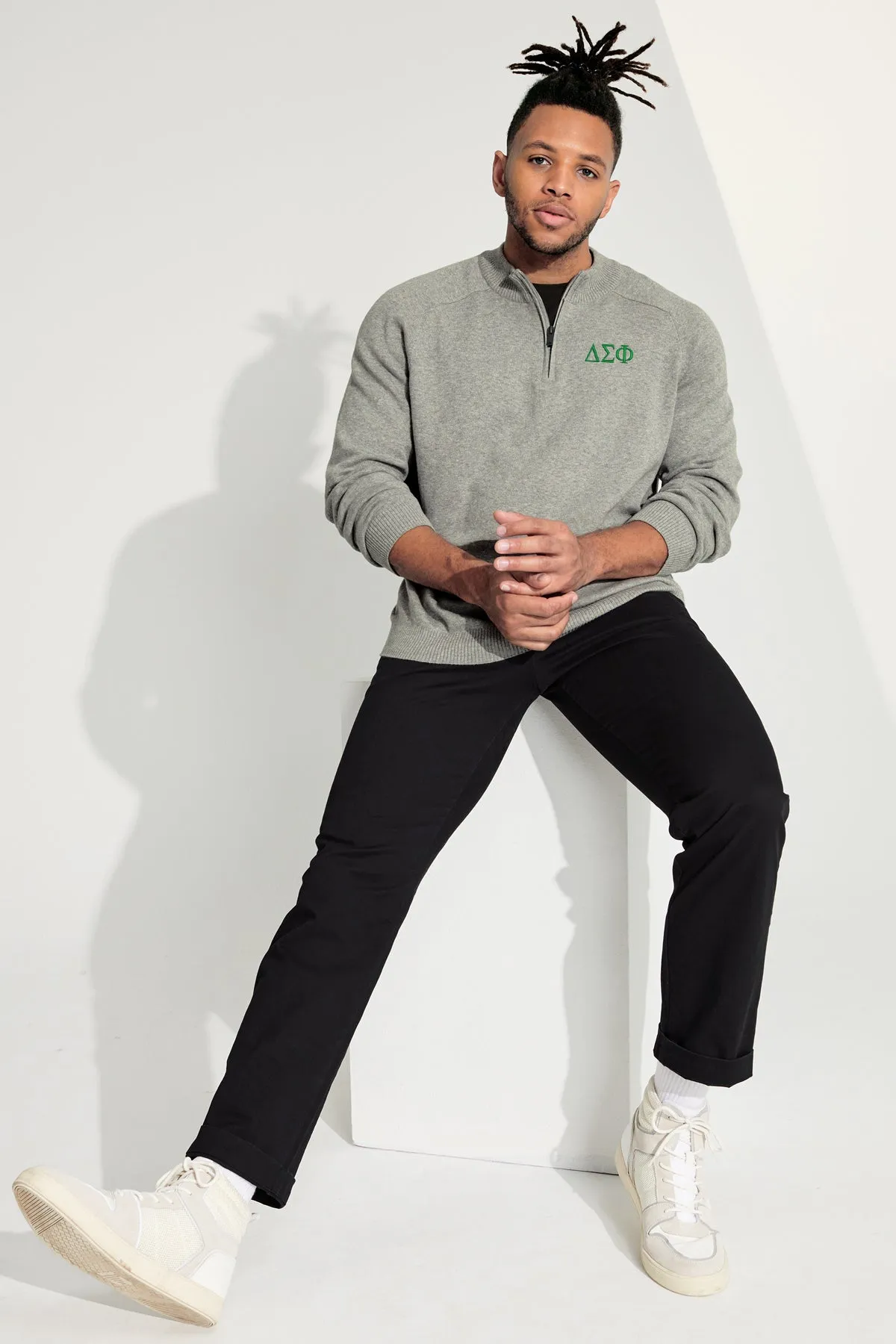 Delta Sigma Phi 1/4-Zip Monogrammed Sweater