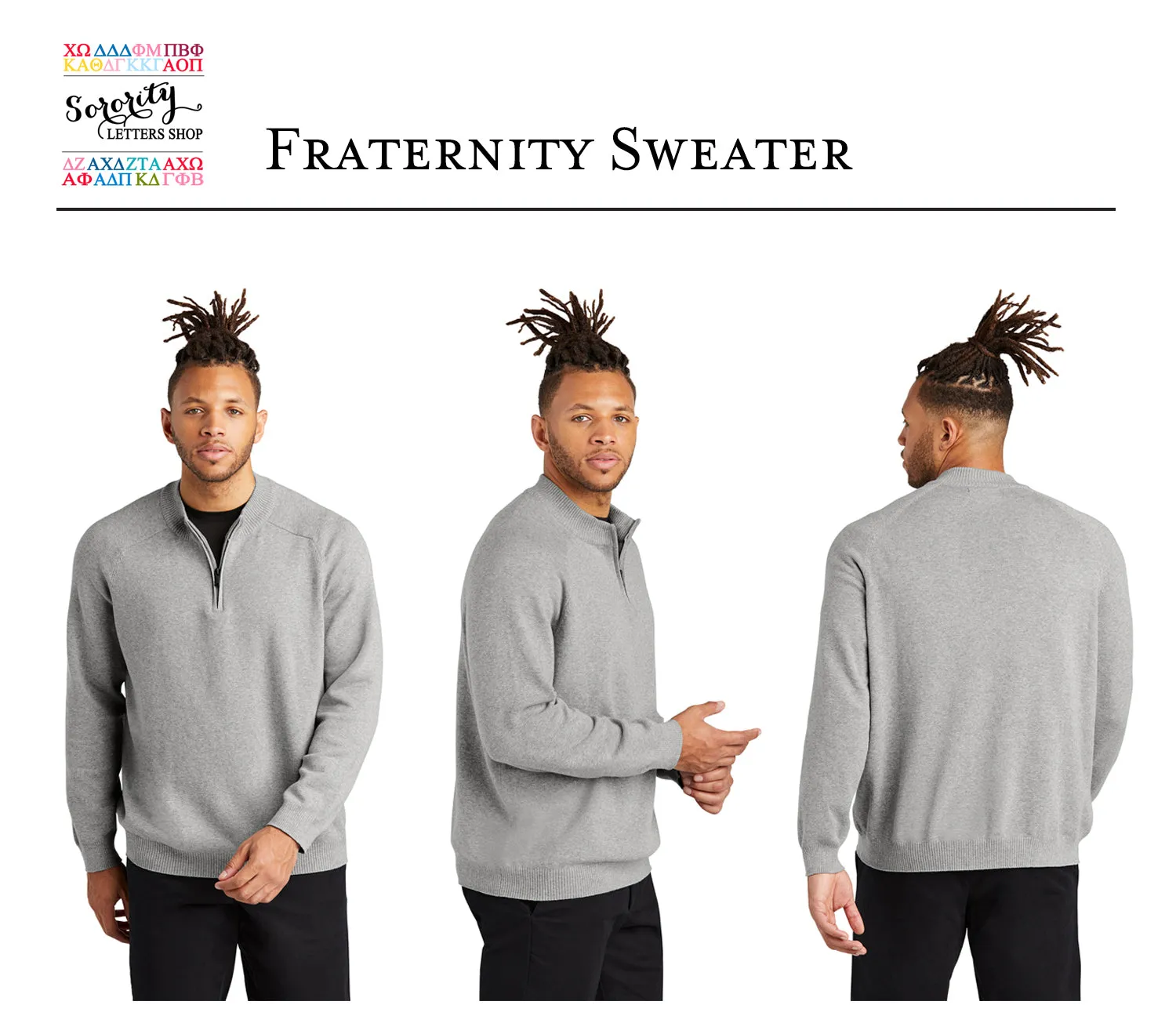 Delta Sigma Phi 1/4-Zip Monogrammed Sweater