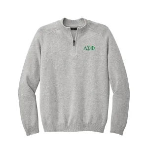 Delta Sigma Phi 1/4-Zip Monogrammed Sweater