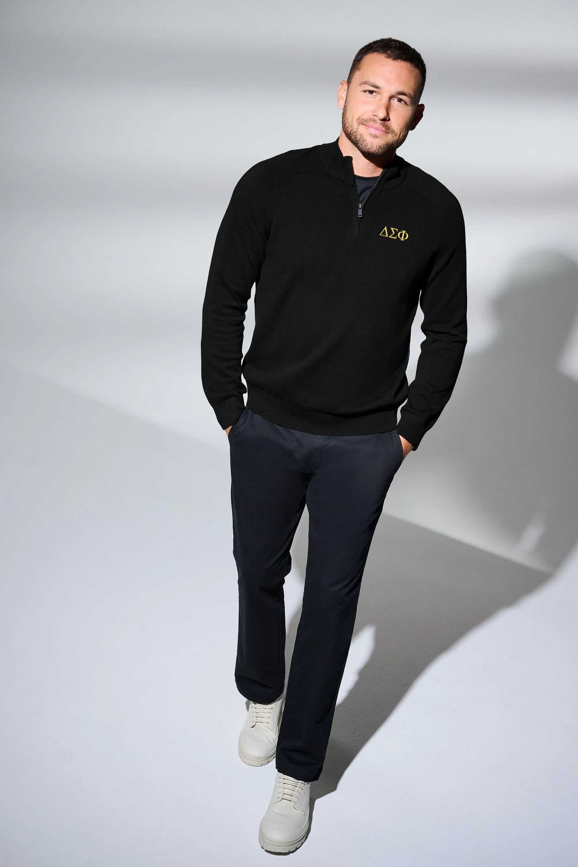 Delta Sigma Phi 1/4-Zip Monogrammed Sweater