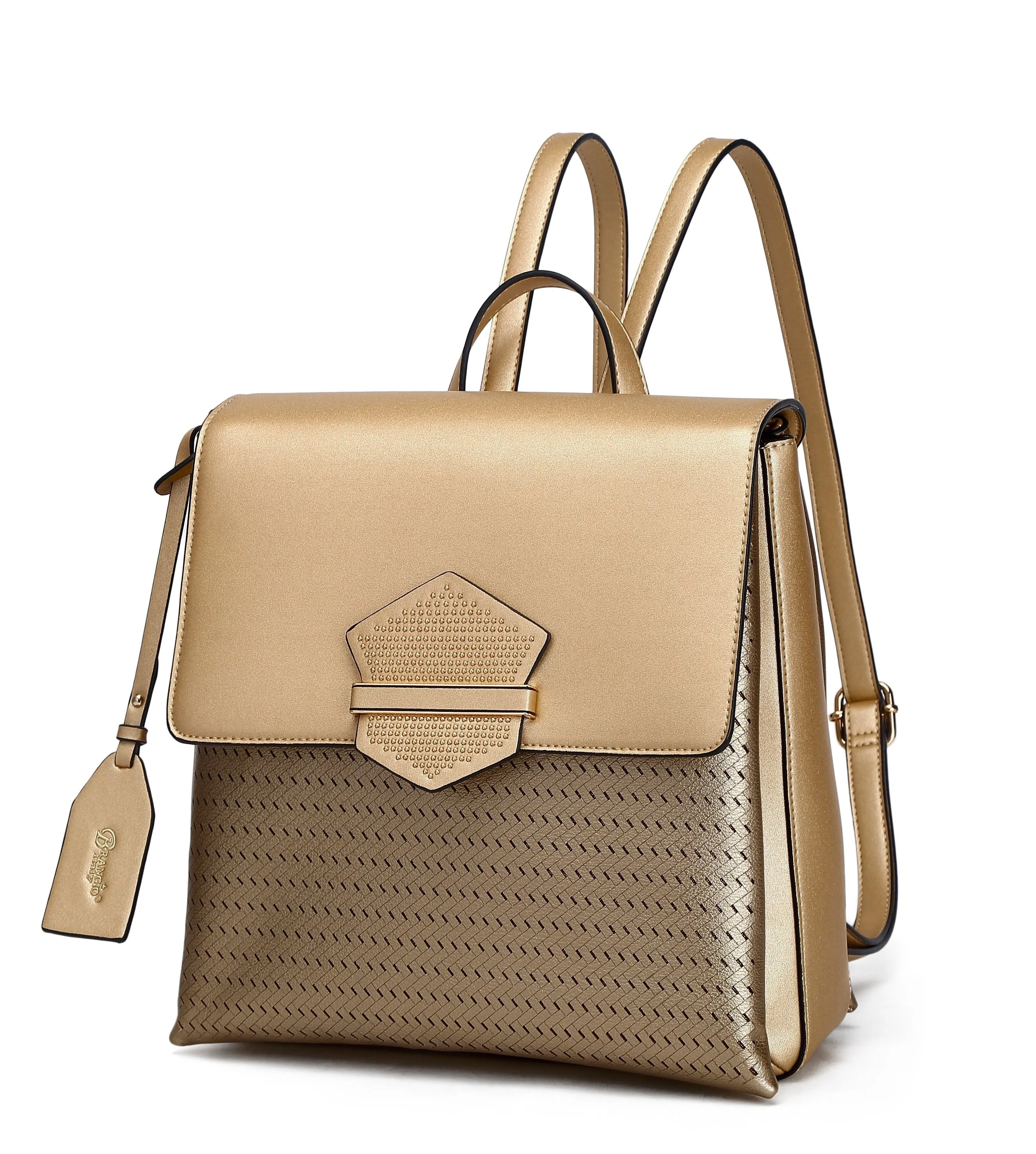 Elegant Pearl White Backpack with Luxe Detailing