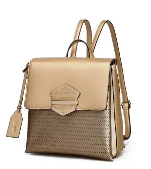 Elegant Pearl White Backpack with Luxe Detailing
