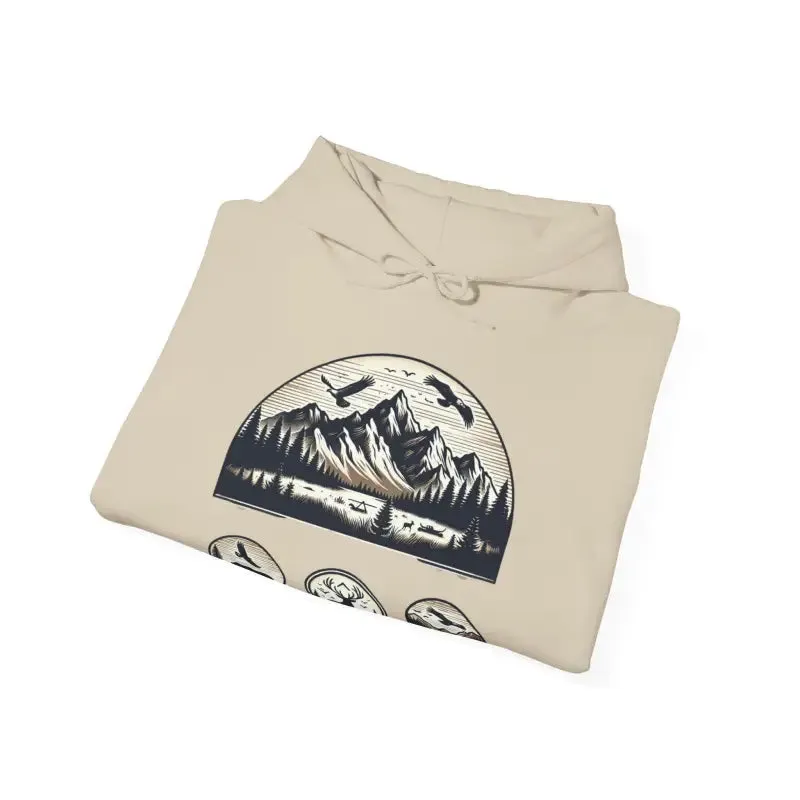 Epic Mountains Heavy Blend Hoodie for Cozy Vibes