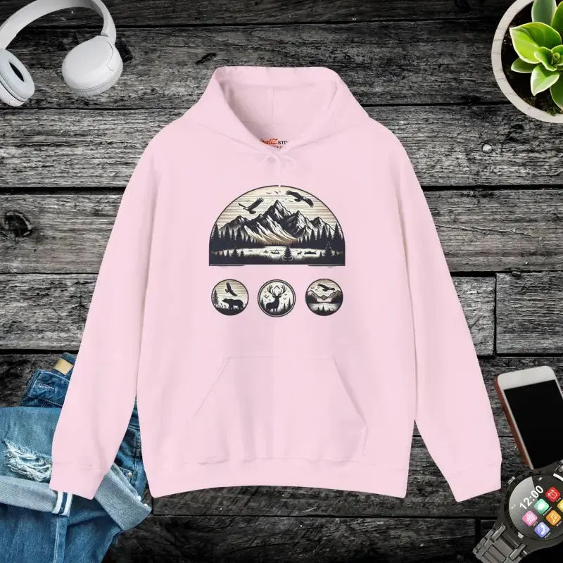 Epic Mountains Heavy Blend Hoodie for Cozy Vibes