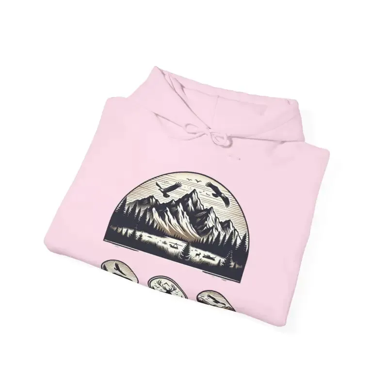 Epic Mountains Heavy Blend Hoodie for Cozy Vibes