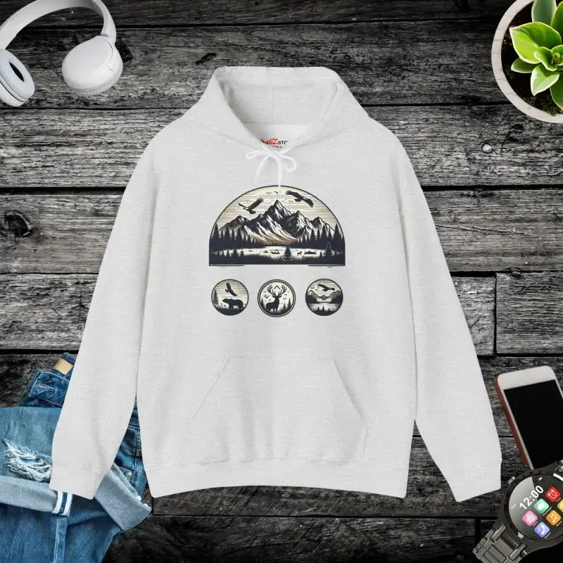 Epic Mountains Heavy Blend Hoodie for Cozy Vibes