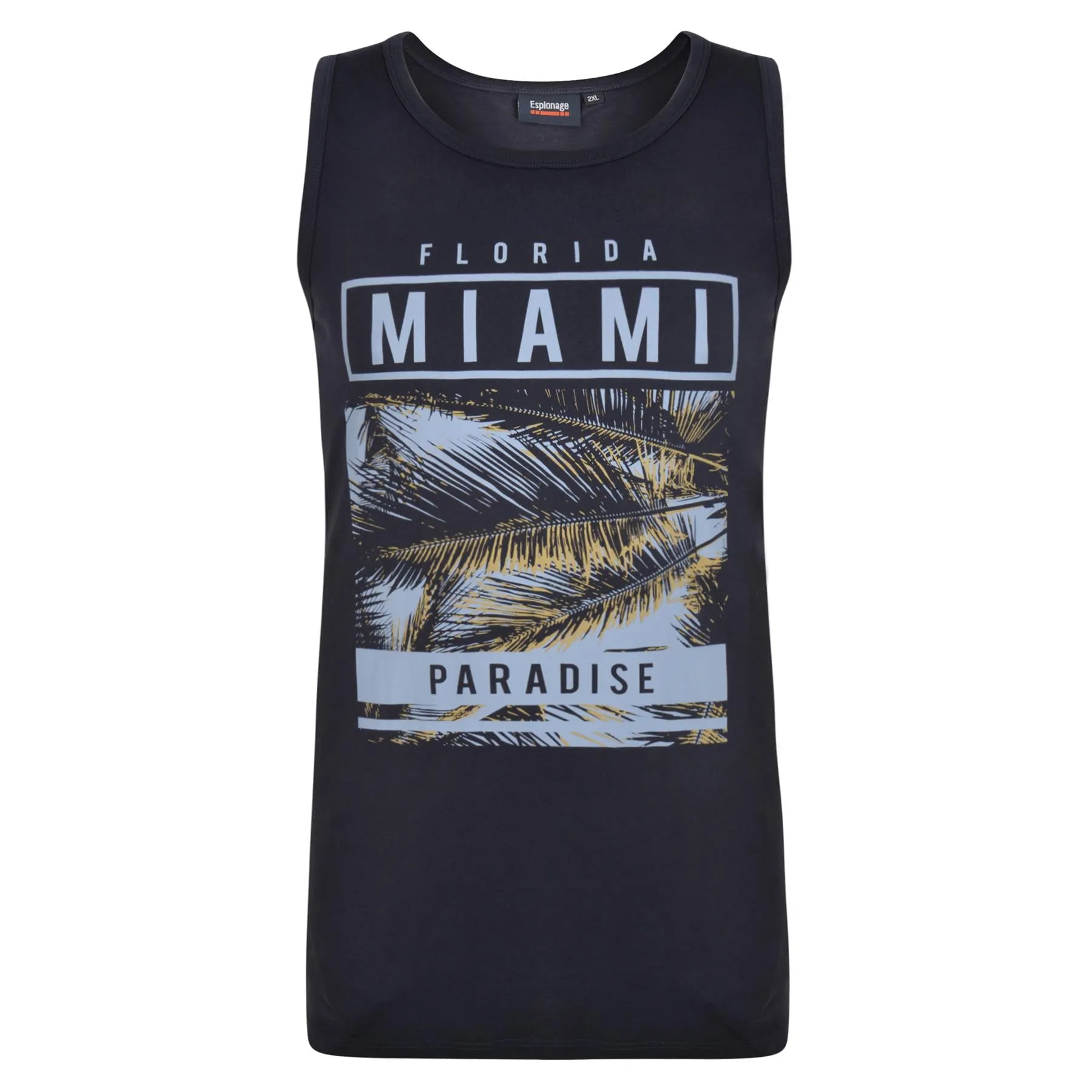 Espionage Mens Plus Size Twin Pack Cotton Printed Vests