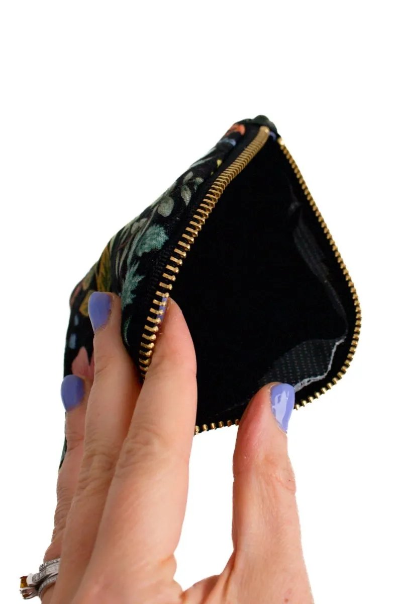 Evening Wildflower Canvas Mini Travel Pouch