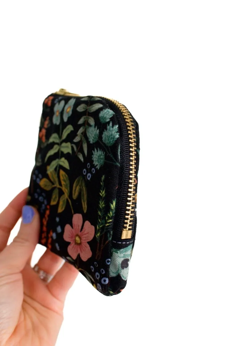 Evening Wildflower Canvas Mini Travel Pouch