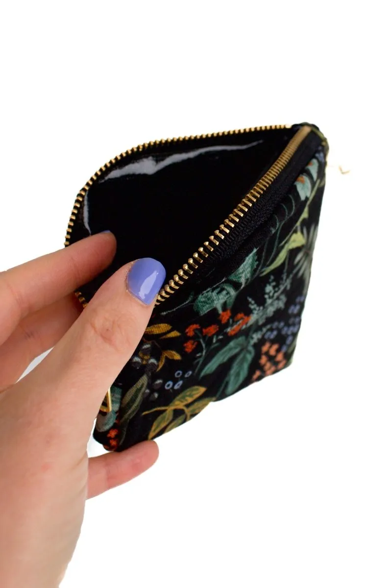 Evening Wildflower Canvas Mini Travel Pouch