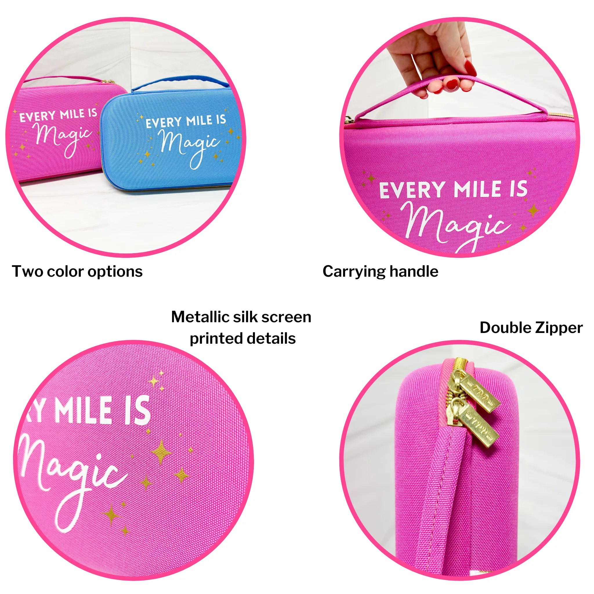 Every Mile is Magic Large Travel Medal Case - Pink