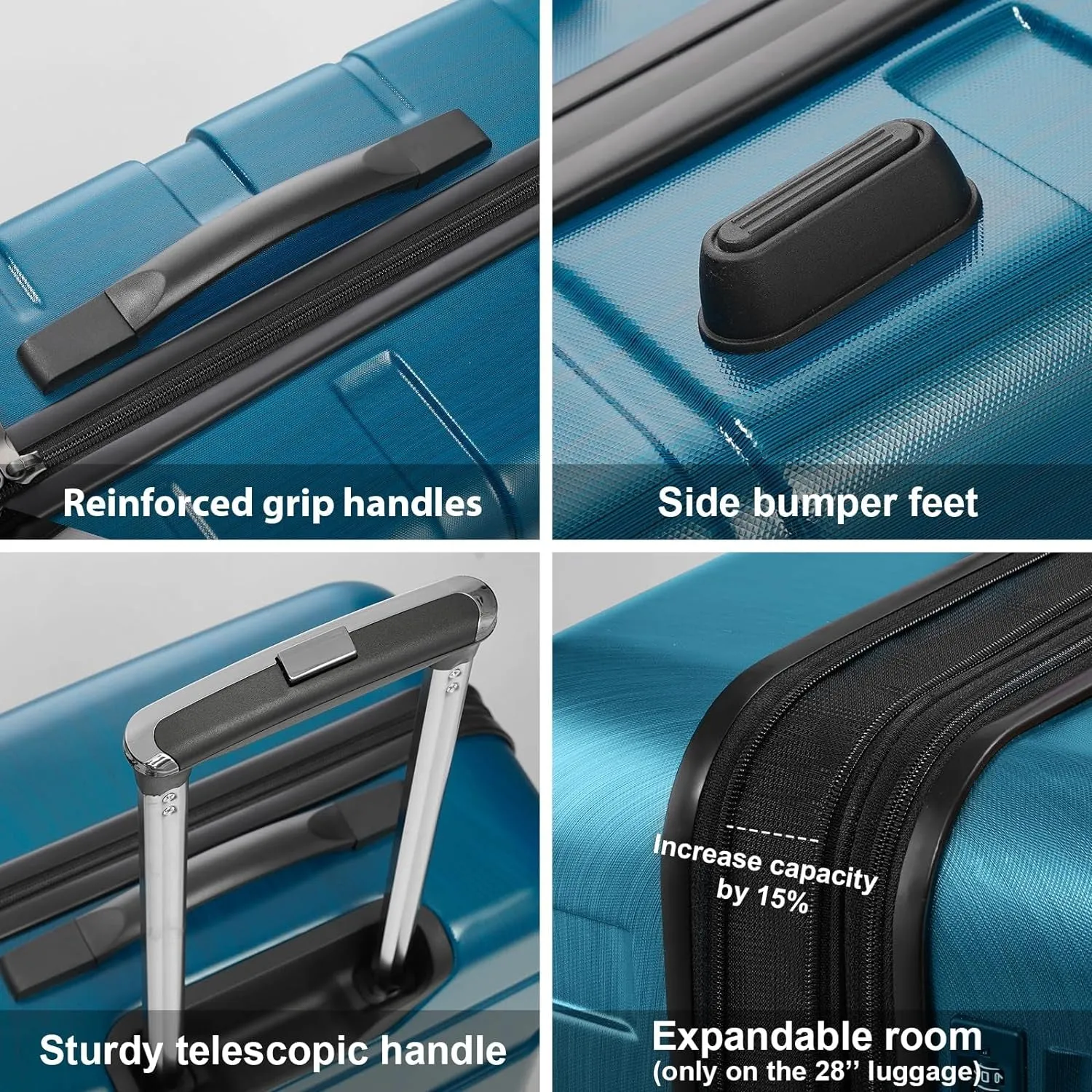 Expandable Luggage (only 28") Carry On Luggage PC ABS Spinner Built-In TSA lock