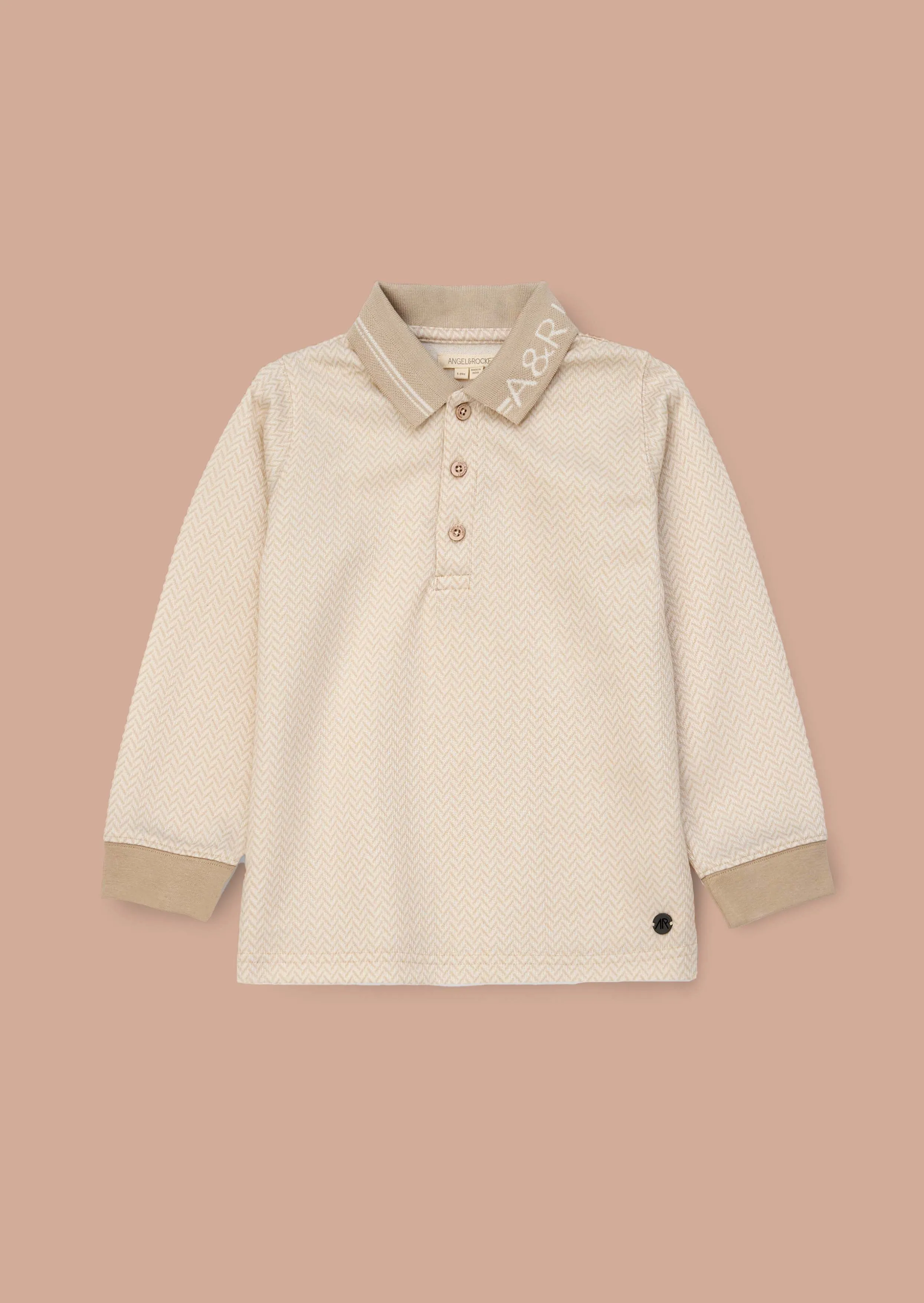 Finn Cream Smart Long Sleeve Polo