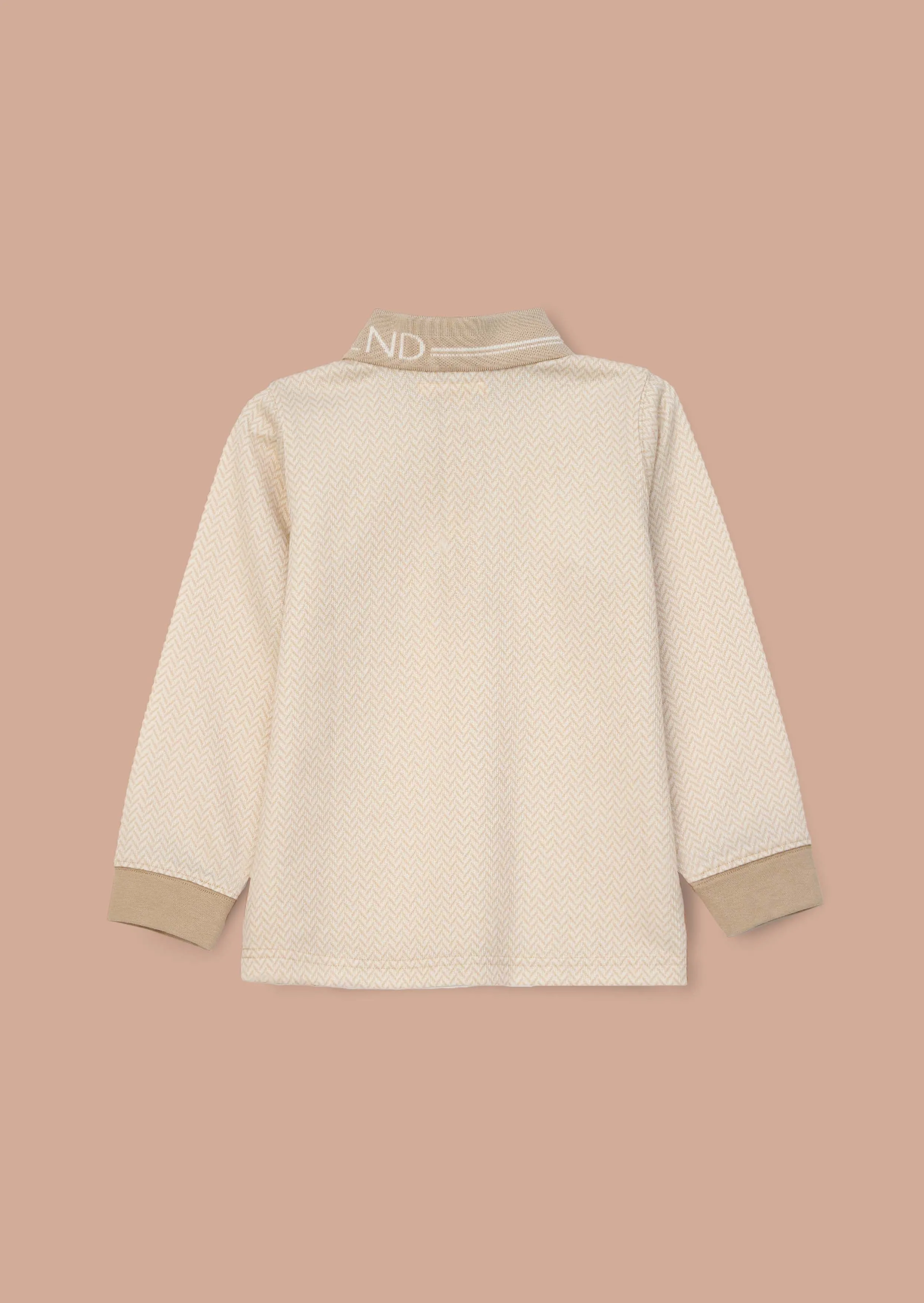 Finn Cream Smart Long Sleeve Polo