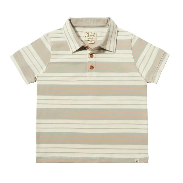 Flagstaff Grey/White/Orange Stripe Polo