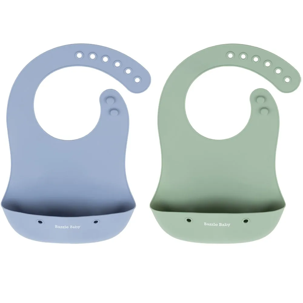 Foodie® Bib All Silicone 2-Pack: Peri   Sage