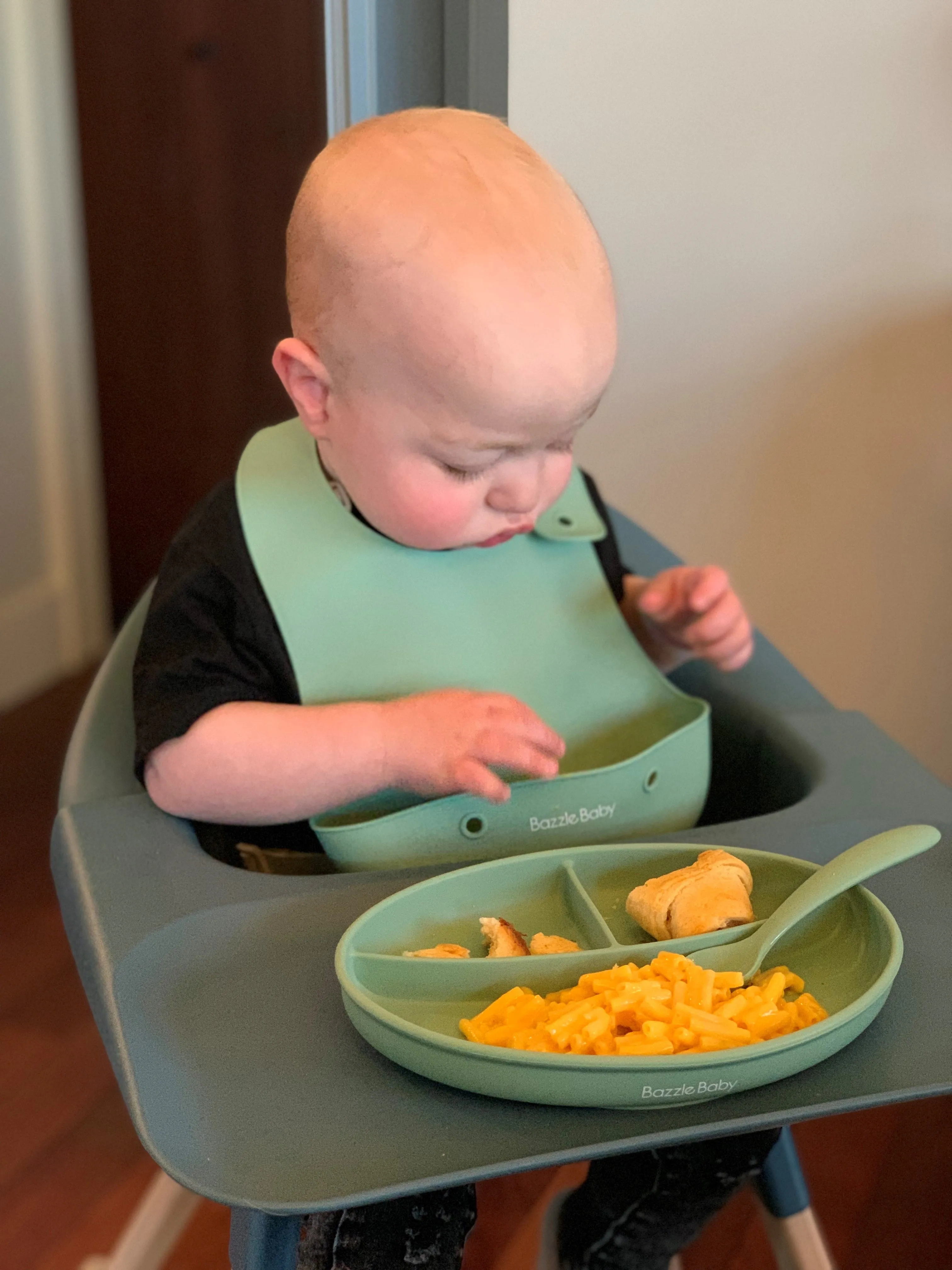 Foodie® Bib All Silicone 2-Pack: Peri   Sage