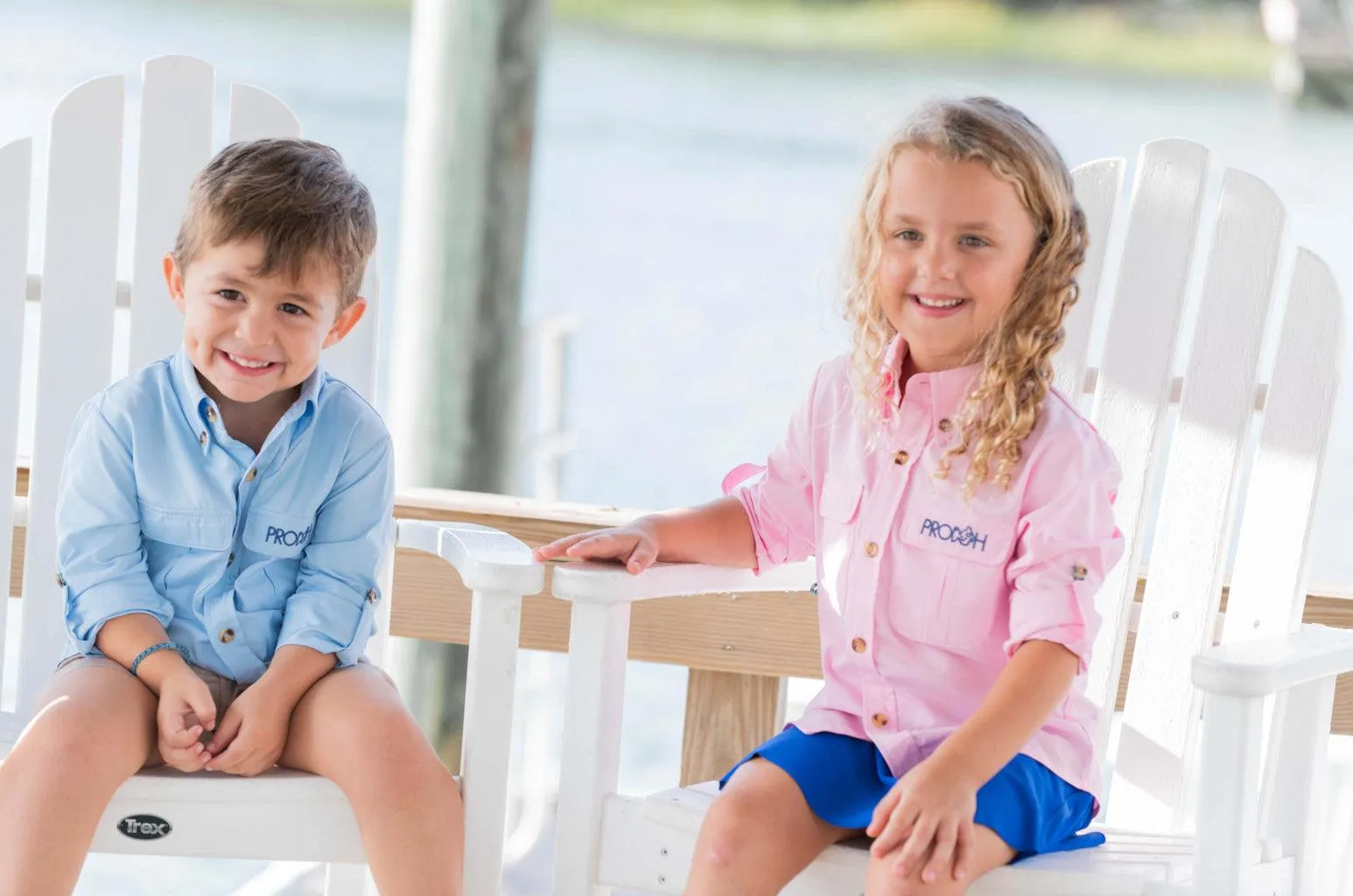 Founders Kids Fishing Shirt in Clear Sky Blue