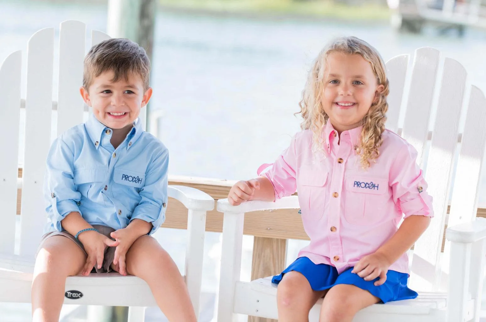 Founders Kids Fishing Shirt in Clear Sky Blue