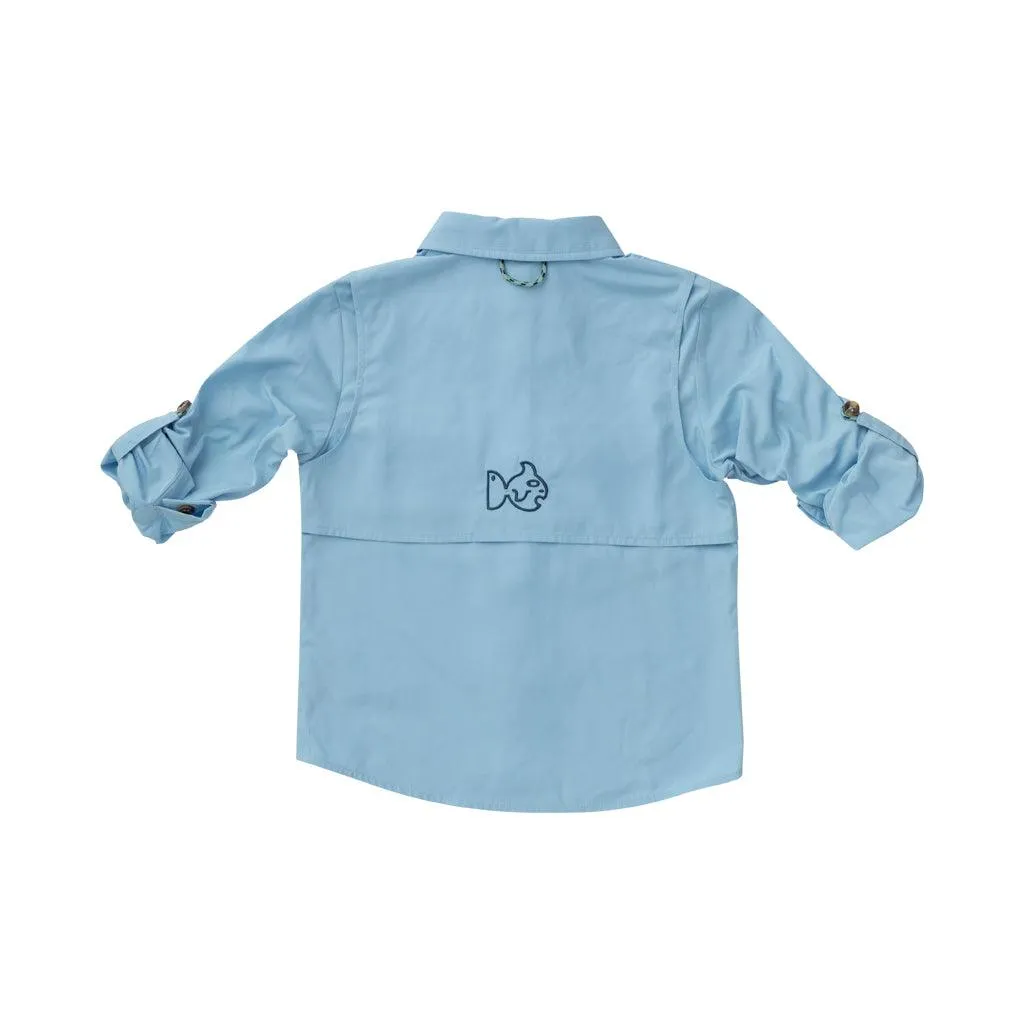 Founders Kids Fishing Shirt in Clear Sky Blue