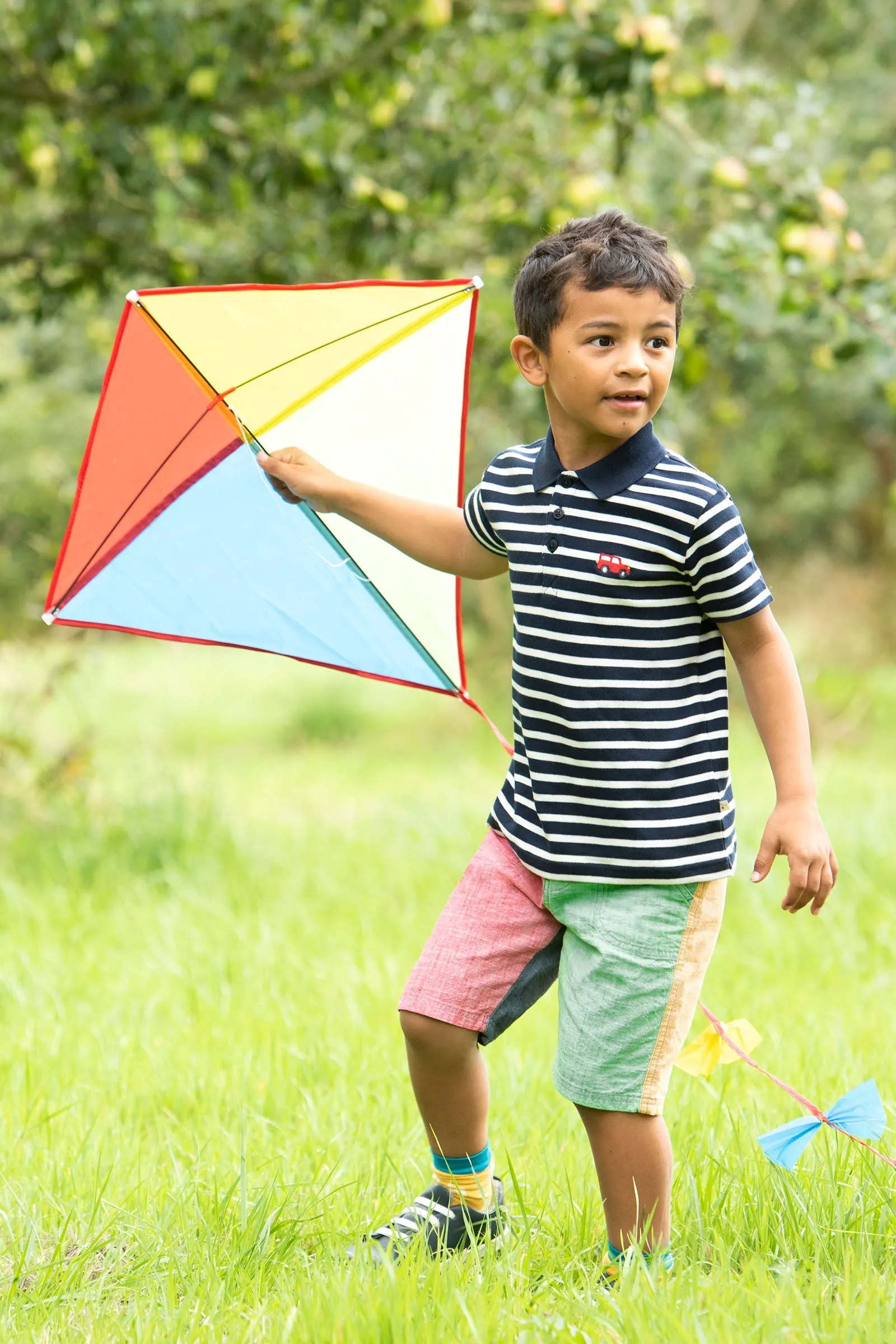 Frugi Porthmeor Indigo Breton Polo Shirt