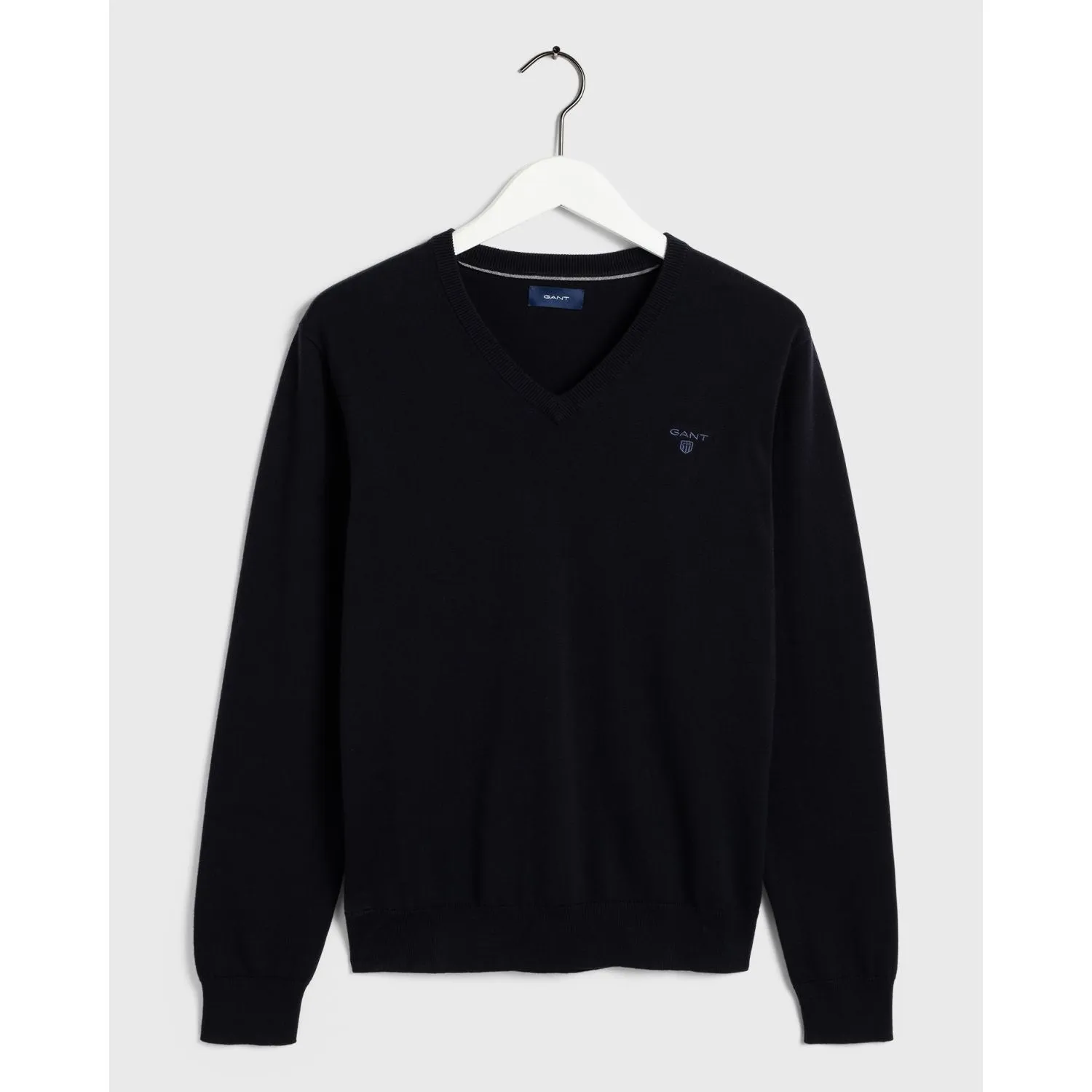 GANT Men's Navy Lightweight Cotton V-Neck Sweater 83072  Size 2XL