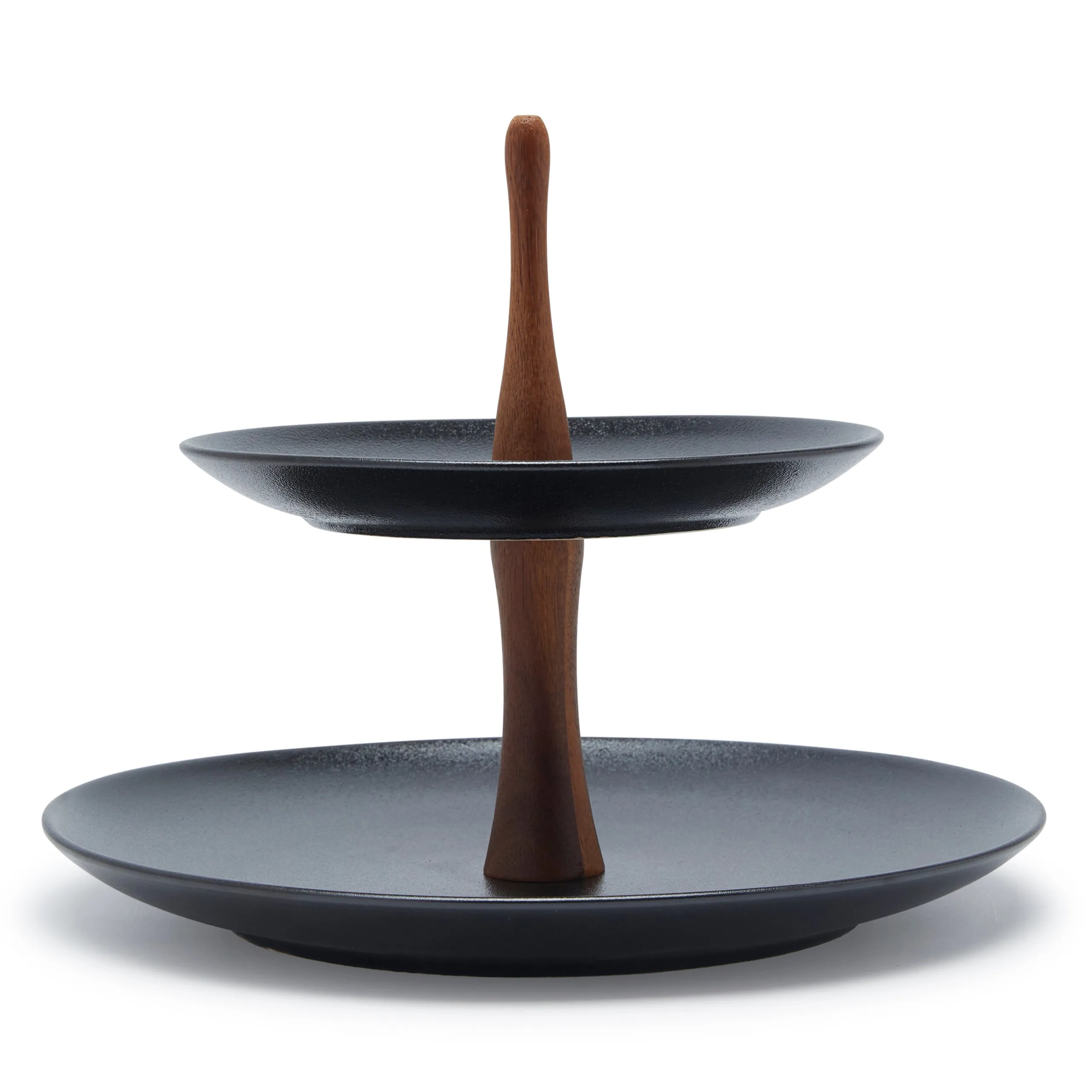 GOURMET SERVING PLATE WITH BAMBOO STAND (19.05 CM BLACK)
