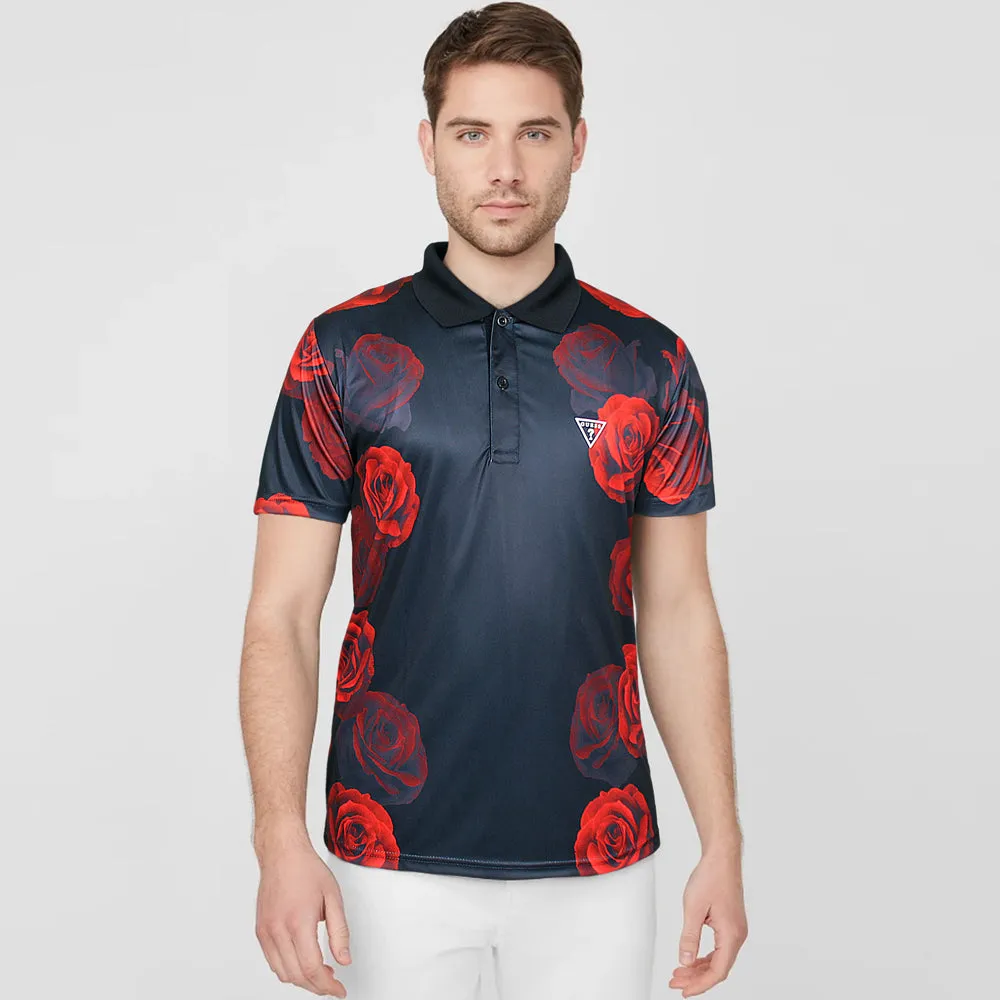 Guess Red Floral Polo Shirt
