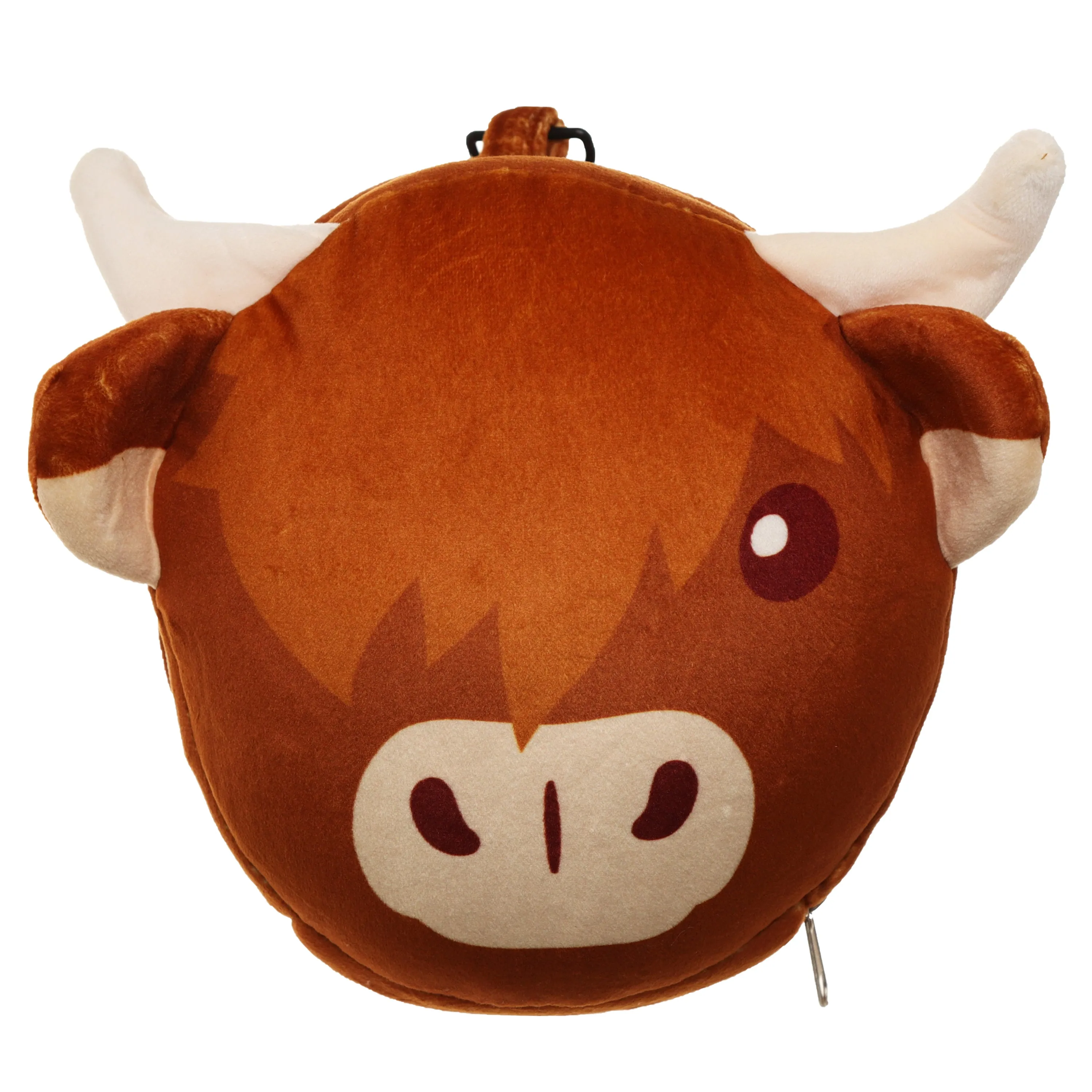 Highland Coo Cow Relaxeazzz Plush Round Travel Pillow & Eye Mask Set