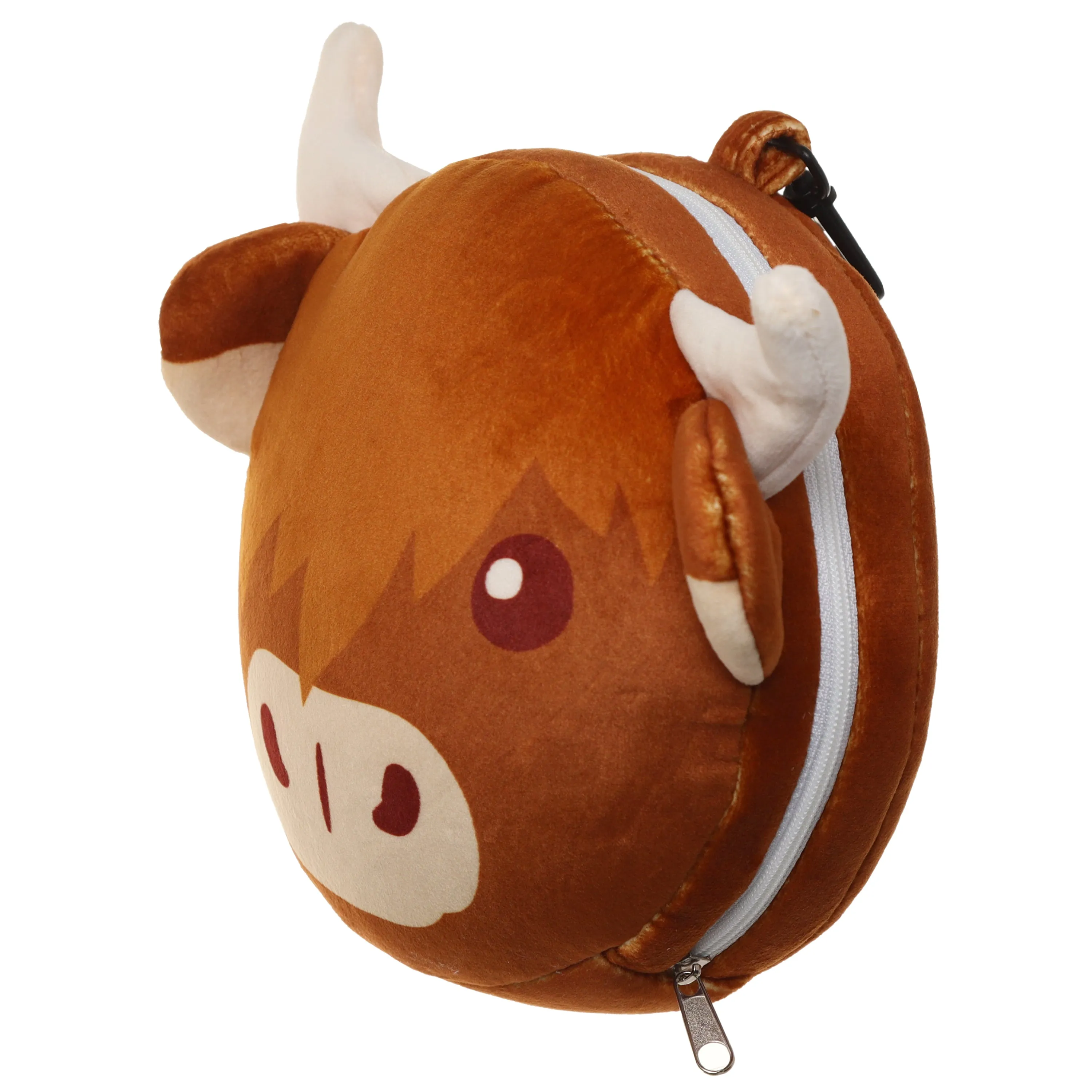 Highland Coo Cow Relaxeazzz Plush Round Travel Pillow & Eye Mask Set