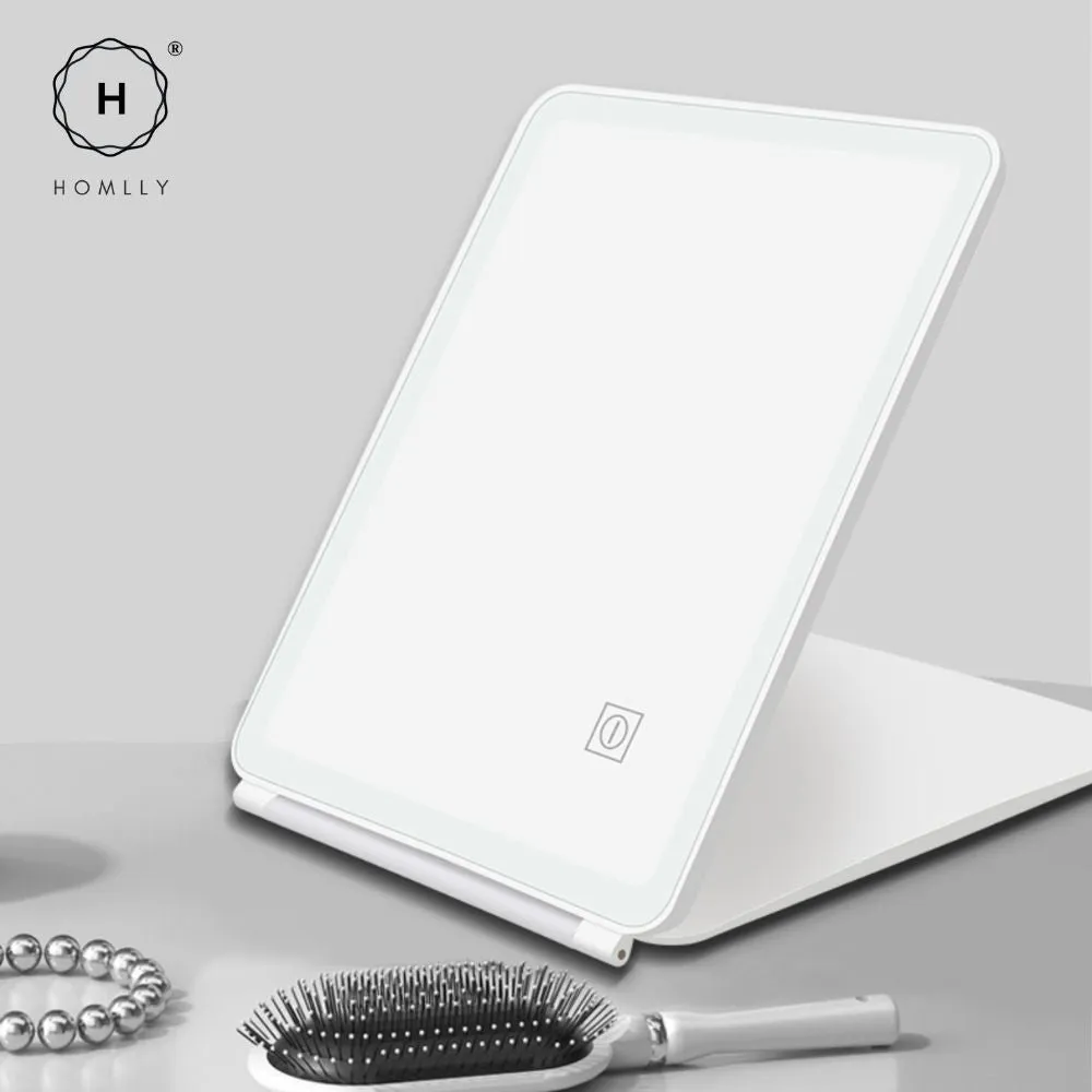 Homlly Portable Fold Up Travel Beauty Make Up LED Mirror (Free X10 Detachable mirror)
