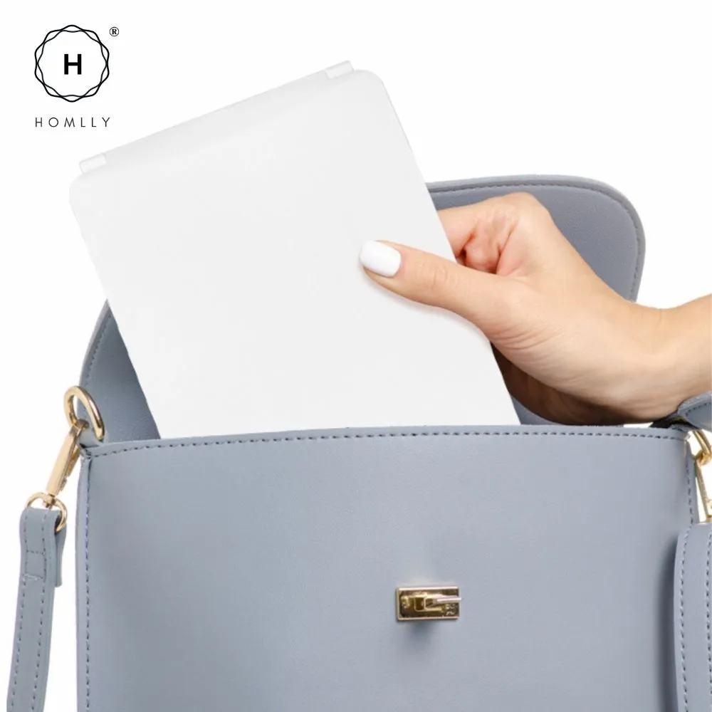 Homlly Portable Fold Up Travel Beauty Make Up LED Mirror (Free X10 Detachable mirror)