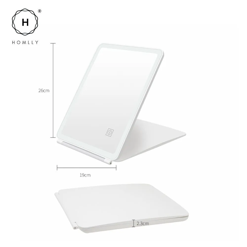 Homlly Portable Fold Up Travel Beauty Make Up LED Mirror (Free X10 Detachable mirror)