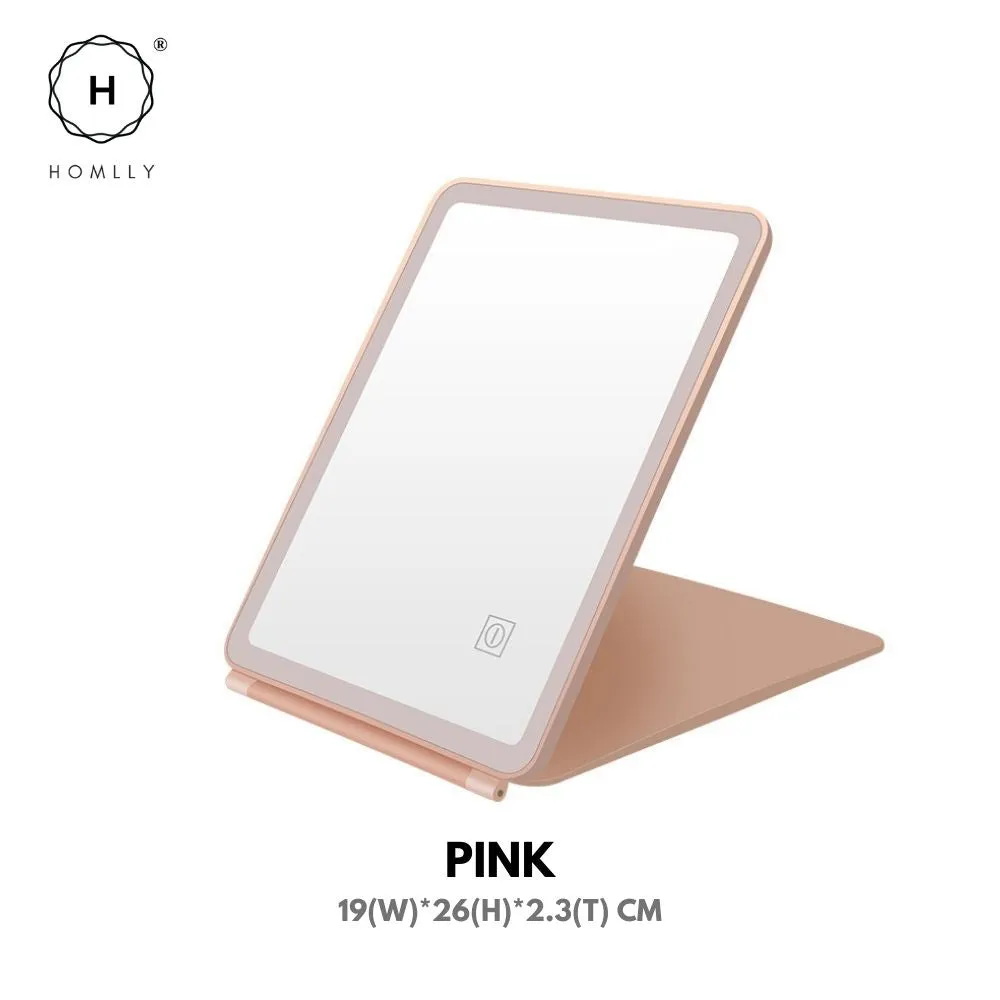 Homlly Portable Fold Up Travel Beauty Make Up LED Mirror (Free X10 Detachable mirror)