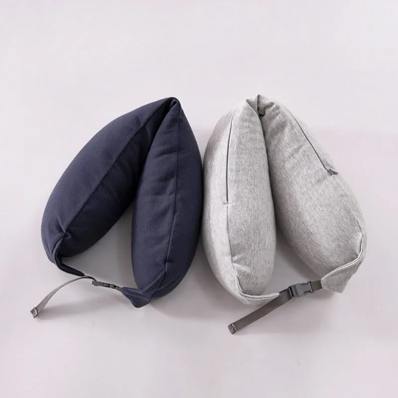 Homlly Travel Neck Pillow with Built-in Hoodie Cap