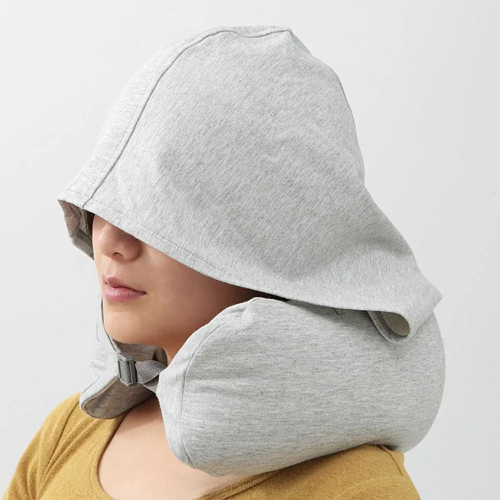 Homlly Travel Neck Pillow with Built-in Hoodie Cap