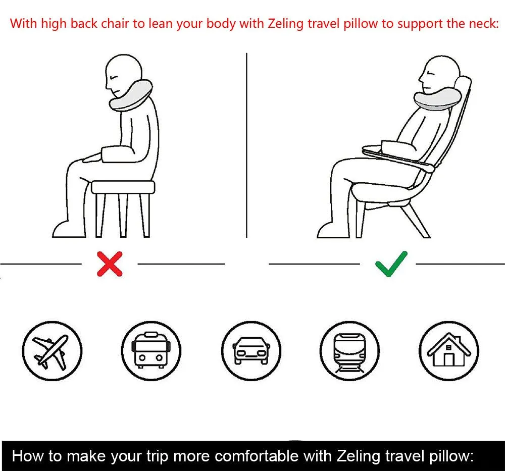 Homlly Travel Neck Pillow with Built-in Hoodie Cap