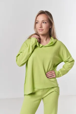 Hooded Sweatshirt in Lime Green