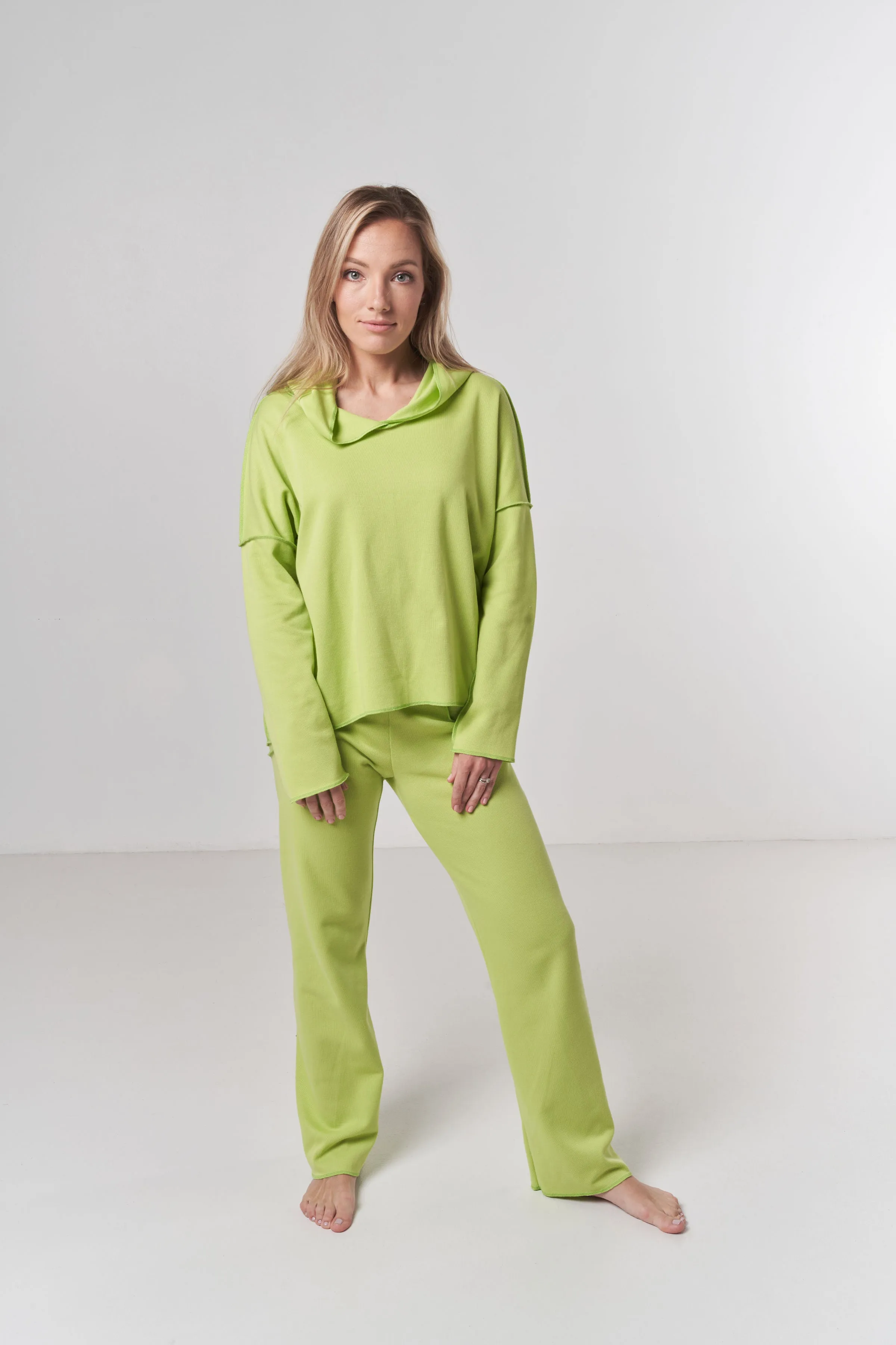 Hooded Sweatshirt in Lime Green