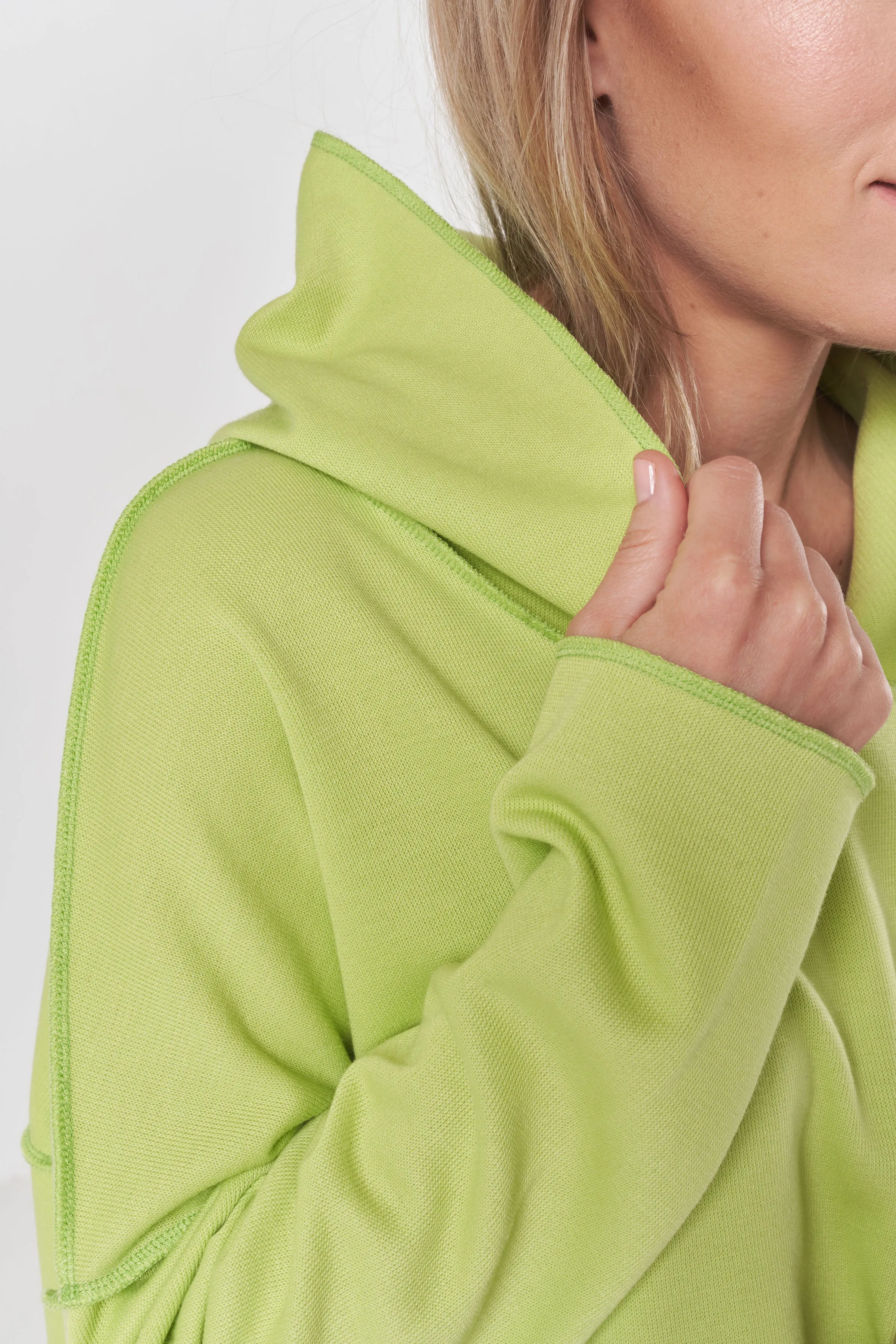 Hooded Sweatshirt in Lime Green