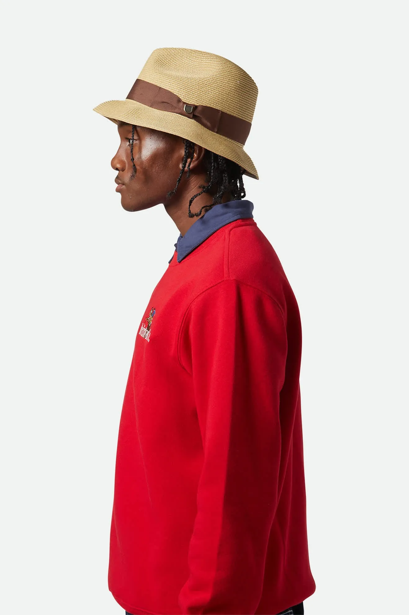 Horton Convertabrim Packable Fedora - Dark Tan/Light Brown