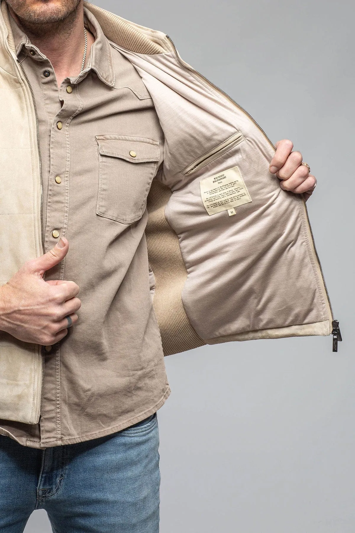 Huracan Suede Vest In Ivory